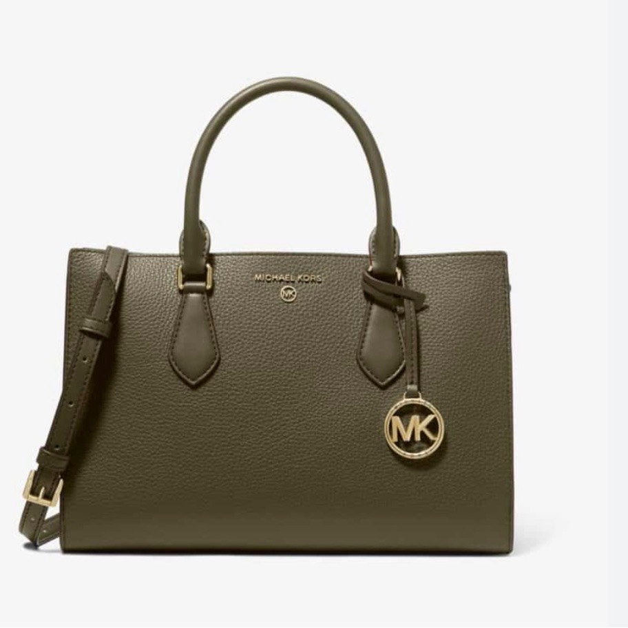 Nwt Michael Kors Valerie Medium Satchel In Olive Green Leather